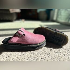 Doc Marten Zebzag platform mule in muted purple